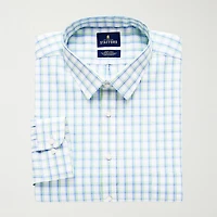 Stafford Smart Tech Big And Tall Mens Regular Fit Stretch Fabric Wrinkle Free Long Sleeve Dress Shirt