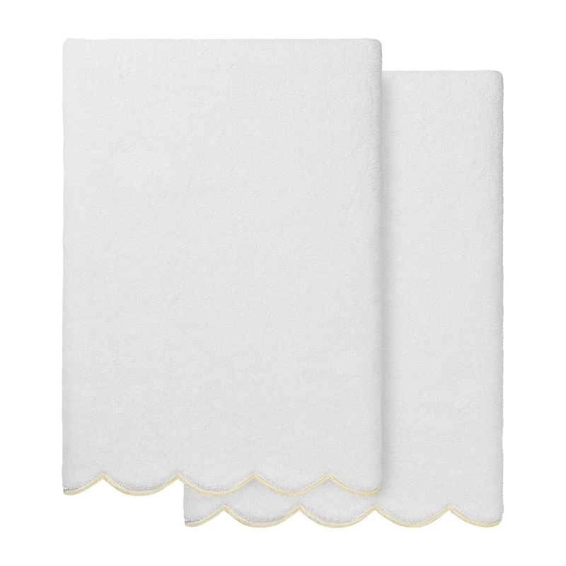 Linum Home Textiles Adornia Scallop 2-pc. Quick Dry Bath Towel Set