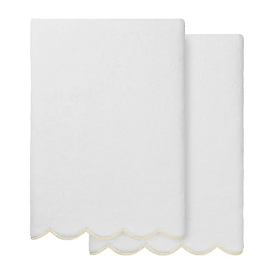 Linum Home Textiles Adornia Scallop 2-pc. Quick Dry Bath Towel Set