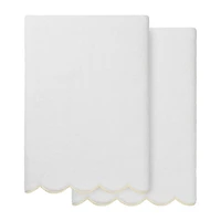 Linum Home Textiles Adornia Scallop 2-pc. Quick Dry Bath Towel Set
