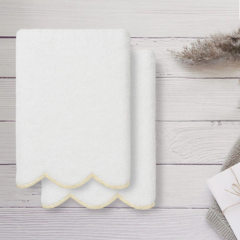 Linum Home Textiles Adornia Scallop 2-pc. Hand Towel