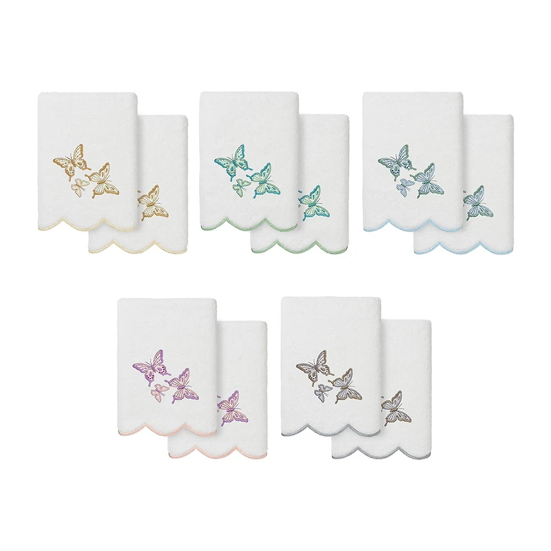 Linum Home Textiles Britney Scallop 2-pc. Embellished Hand Towel