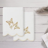 Linum Home Textiles Britney Scallop 2-pc. Embellished Hand Towel
