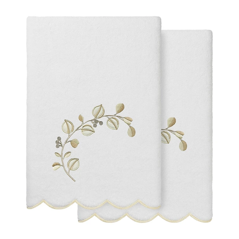 Linum Home Textiles Wild Branch Scallop 2-pc. Quick Dry Bath Towel Set