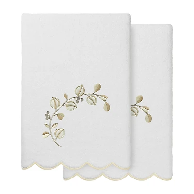 Linum Home Textiles Wild Branch Scallop -pc. Quick Dry Bath Towel Set