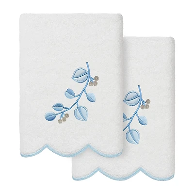 Linum Home Textiles Wild Branch Scallop 2-pc. Embellished Hand Towel