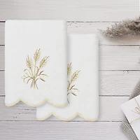 Linum Home Textiles Whitney Scallop 2-pc. Embellished Hand Towel