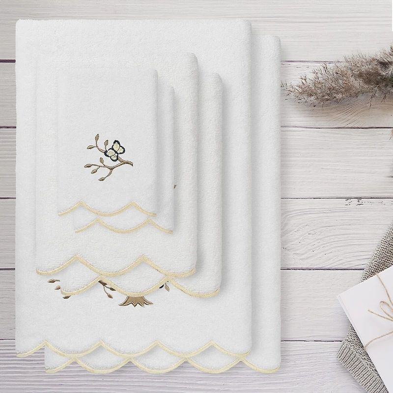 Linum Home Textiles Teresa Scallop -pc. Quick Dry Bath Towel Set