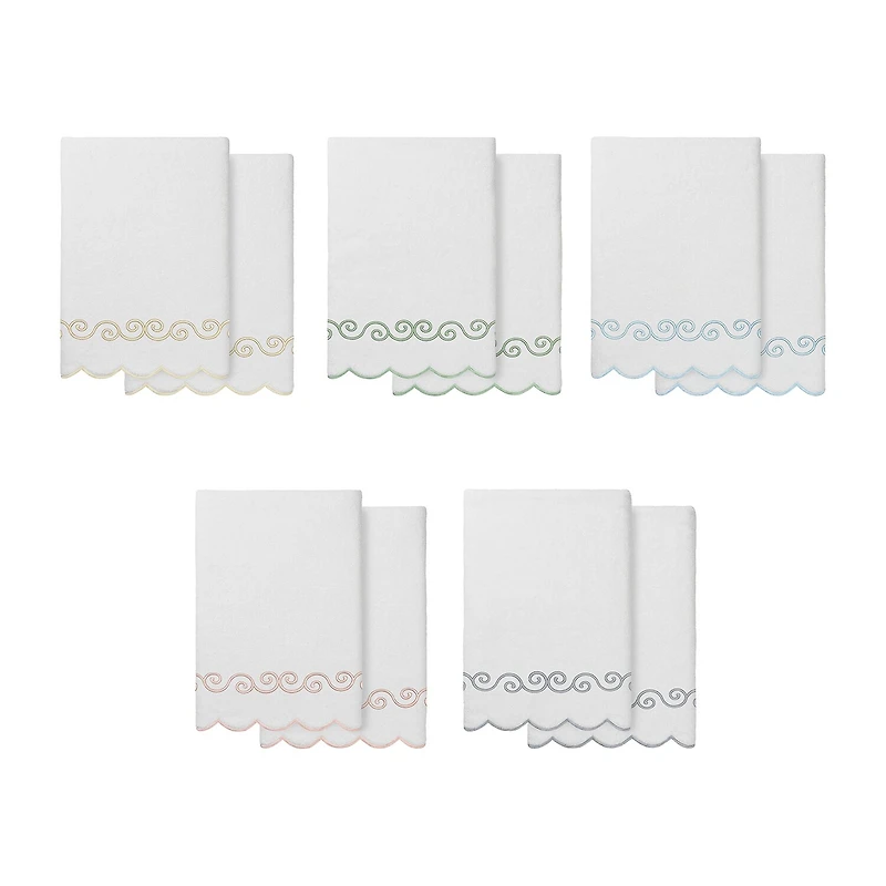 Linum Home Textiles Symmetra Scallop -pc. Quick Dry Bath Towel Set