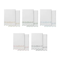 Linum Home Textiles Symmetra Scallop -pc. Quick Dry Bath Towel Set