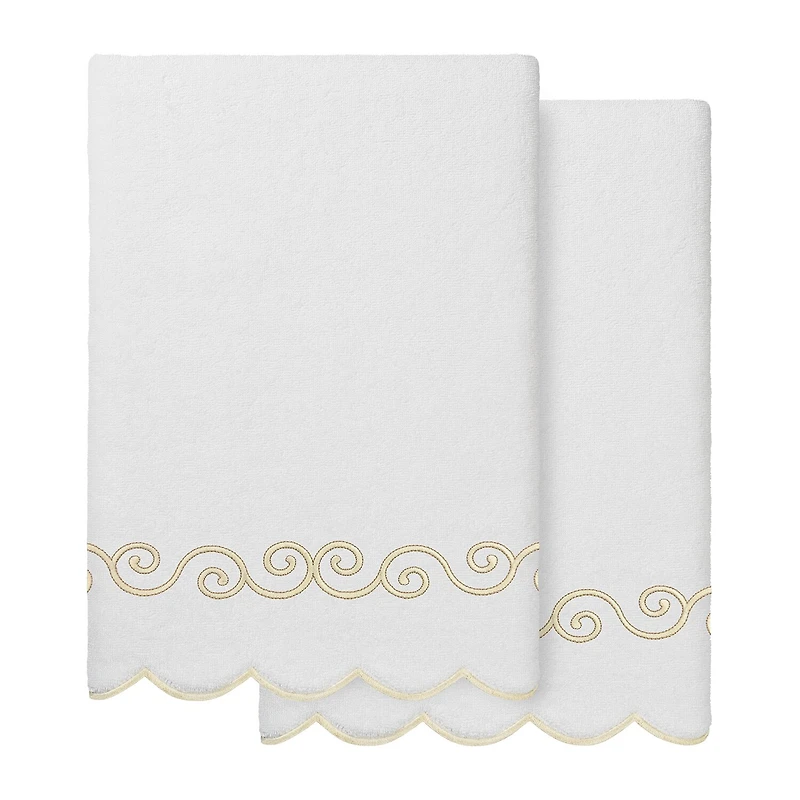Linum Home Textiles Symmetra Scallop -pc. Quick Dry Bath Towel Set
