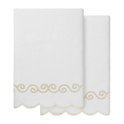 Linum Home Textiles Symmetra Scallop -pc. Quick Dry Bath Towel Set