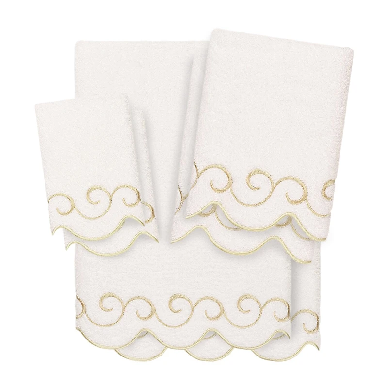 Linum Home Textiles Simplicity Scallop -pc. Quick Dry Bath Towel Set