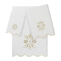 Linum Home Textiles Flower Crest Scallop 3-pc. Quick Dry Bath Towel Set