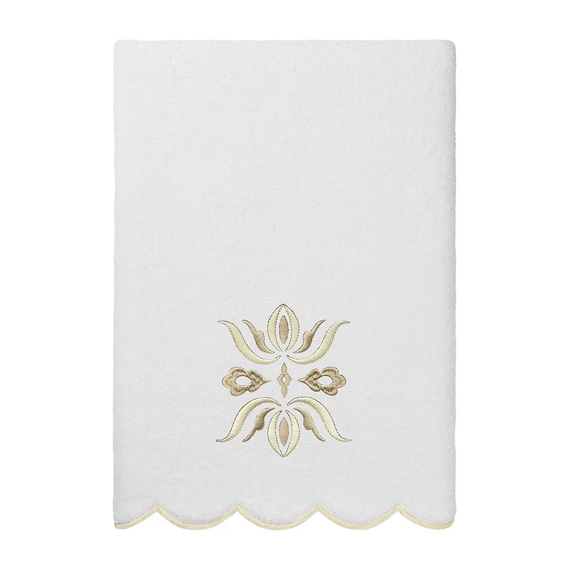 Linum Home Textiles Flower Crest Scallop 3-pc. Quick Dry Bath Towel Set