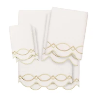 Linum Home Textiles Diamond Chain Scallop -pc. Quick Dry Bath Towel Set