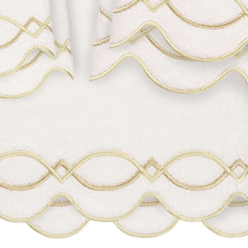 Linum Home Textiles Diamond Chain Scallop -pc. Quick Dry Bath Towel Set