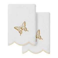 Linum Home Textiles Britney Scallop 2-pc. Embellished Fingertip Towel