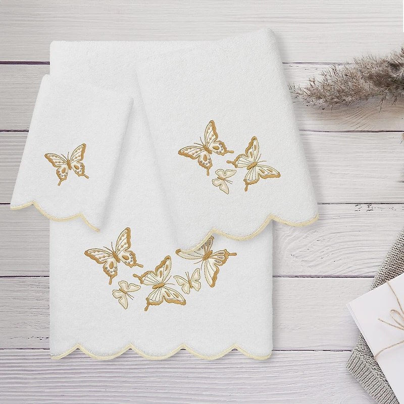 Linum Home Textiles Britney Scallop 3-pc. Quick Dry Bath Towel Set