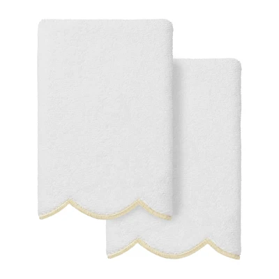 Linum Home Textiles Adornia Scallop 2-pc. Fingertip Towel
