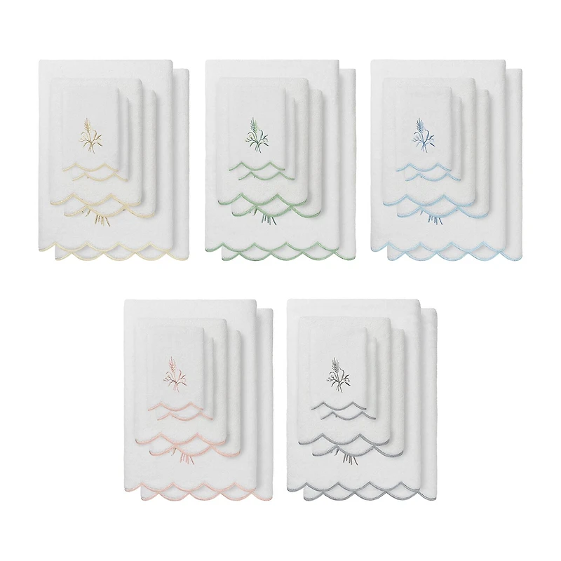 Linum Home Textiles Whitney Scallop 6-pc. Quick Dry Bath Towel Set