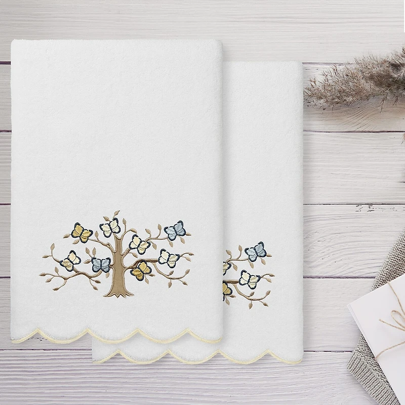 Linum Home Textiles Teresa Scallop 2-pc. Quick Dry Bath Towel Set
