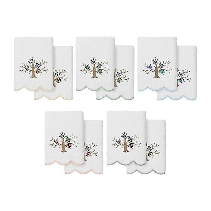 Linum Home Textiles Teresa Scallop 2-pc. Embellished Hand Towel