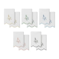 Linum Home Textiles Whitney Scallop 2-pc. Embellished Fingertip Towel