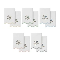 Linum Home Textiles Teresa Scallop 2-pc. Embellished Fingertip Towel