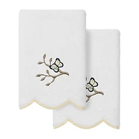 Linum Home Textiles Teresa Scallop 2-pc. Embellished Fingertip Towel
