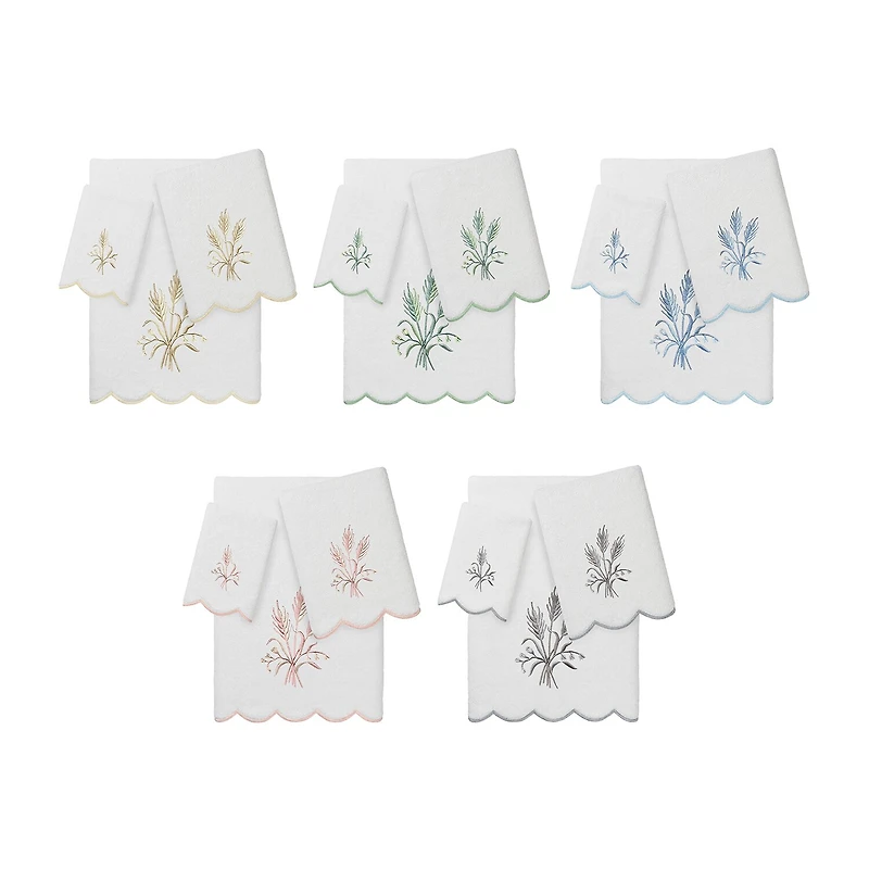 Linum Home Textiles Whitney Scallop 3-pc. Quick Dry Bath Towel Set