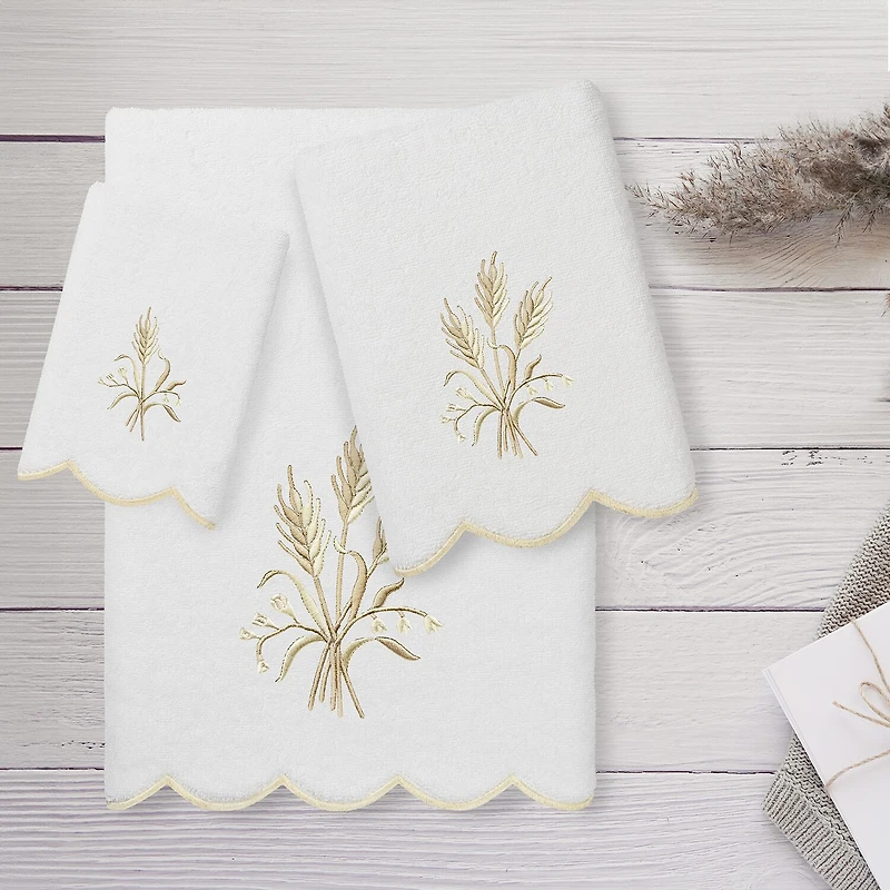 Linum Home Textiles Whitney Scallop 3-pc. Quick Dry Bath Towel Set