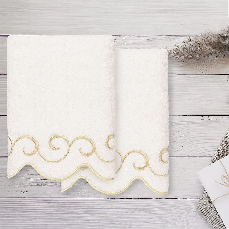 Linum Home Textiles Simplicity Scallop 2-pc. Hand Towel