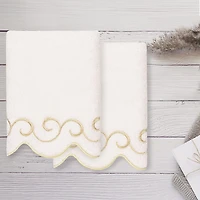 Linum Home Textiles Simplicity Scallop 2-pc. Hand Towel