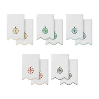 Linum Home Textiles Sea Joy Scallop 2-pc. Embellished Fingertip Towel