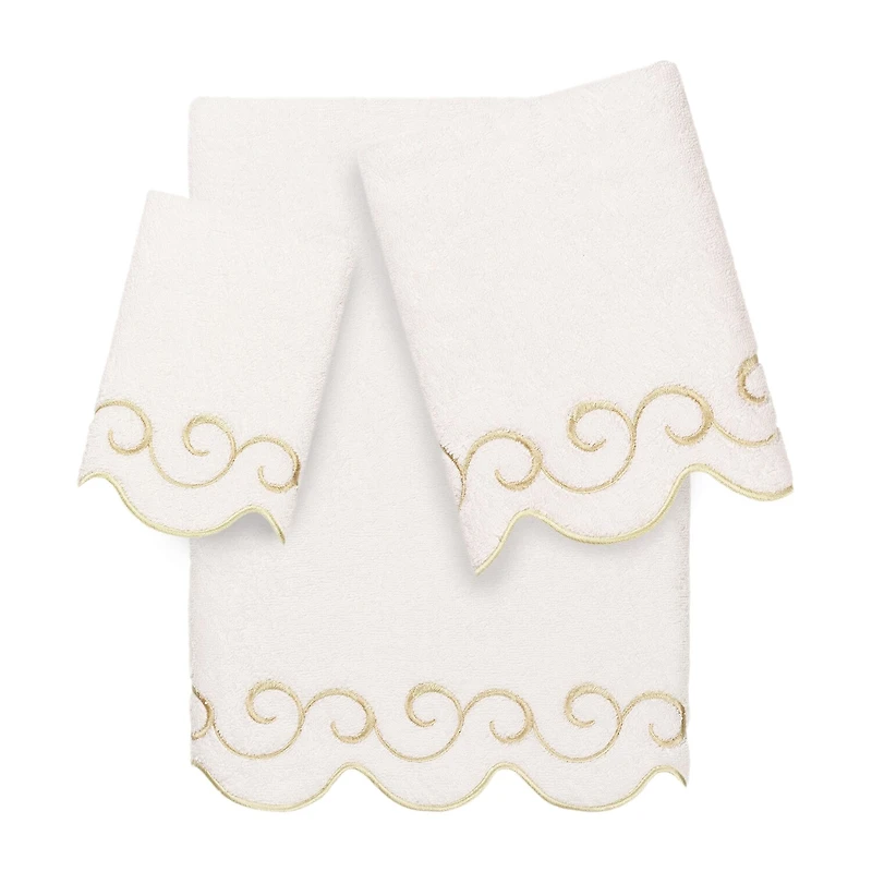 Linum Home Textiles Simplicity Scallop 3-pc. Quick Dry Bath Towel Set