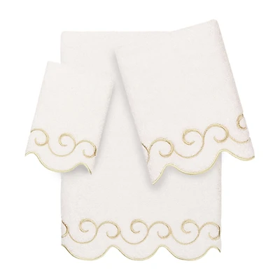 Linum Home Textiles Simplicity Scallop -pc. Quick Dry Bath Towel Set