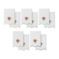 Linum Home Textiles Maui Scallop 2-pc. Embellished Fingertip Towel