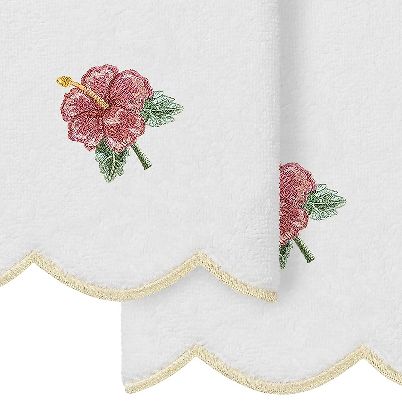 Linum Home Textiles Maui Scallop 2-pc. Embellished Fingertip Towel