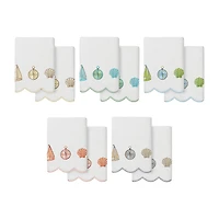 Linum Home Textiles Sea Joy Scallop 2-pc. Embellished Hand Towel