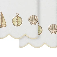 Linum Home Textiles Sea Joy Scallop 2-pc. Embellished Hand Towel