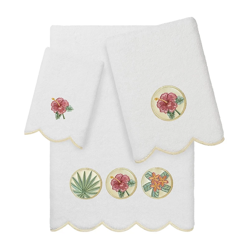 Linum Home Textiles Maui Scallop 3-pc. Quick Dry Bath Towel Set