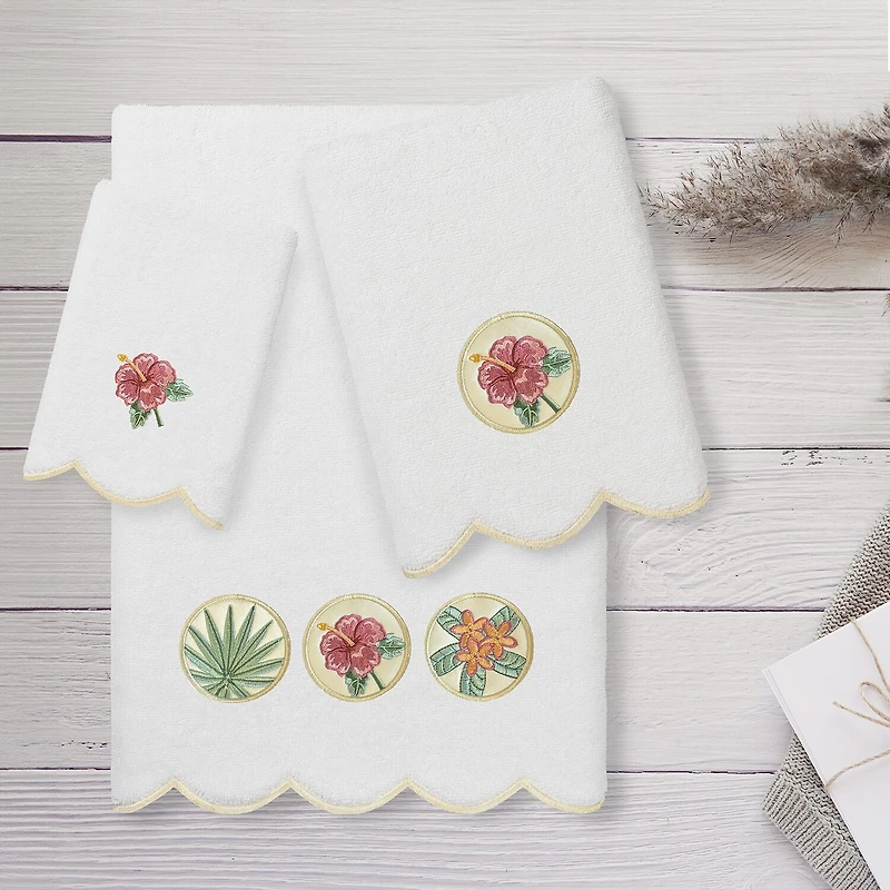Linum Home Textiles Maui Scallop 3-pc. Quick Dry Bath Towel Set