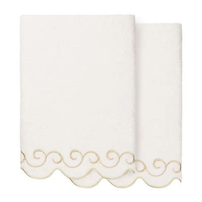 Linum Home Textiles Simplicity Scallop 2-pc. Quick Dry Bath Towel Set
