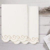 Linum Home Textiles Simplicity Scallop 2-pc. Quick Dry Bath Towel Set