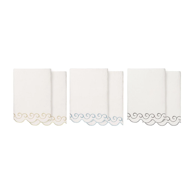 Linum Home Textiles Simplicity Scallop 2-pc. Quick Dry Bath Towel Set