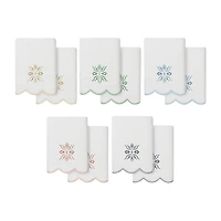 Linum Home Textiles Flower Crest Scallop 2-pc. Embellished Hand Towel