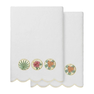 Linum Home Textiles Maui Scallop 2-pc. Quick Dry Bath Towel Set