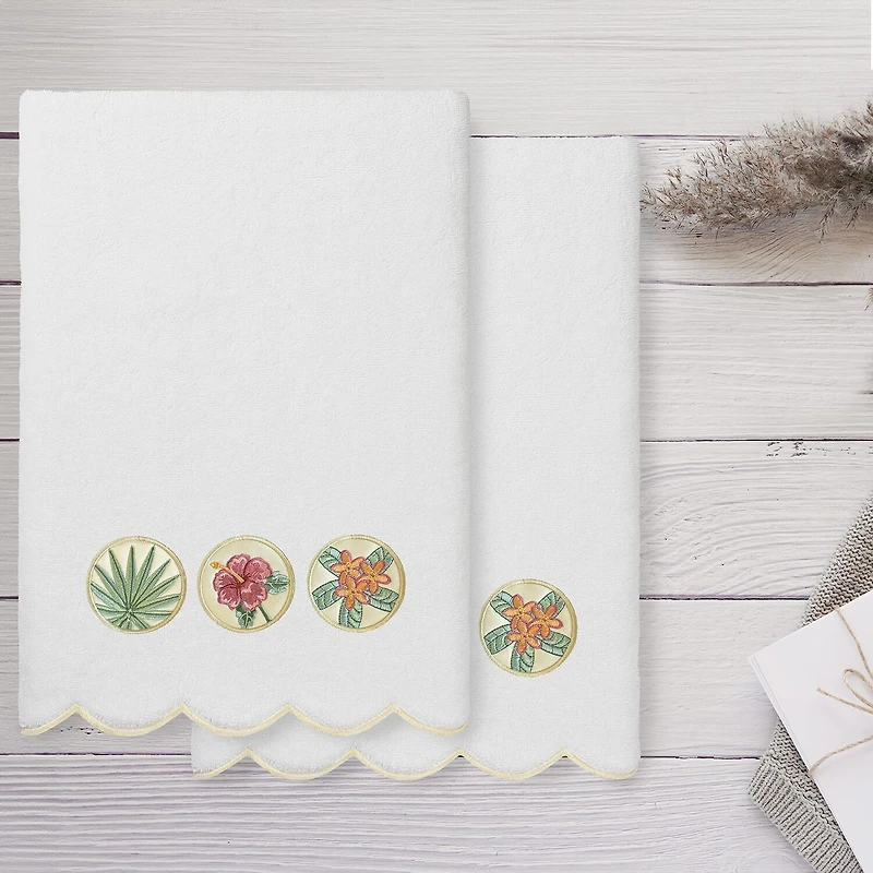 Linum Home Textiles Maui Scallop 2-pc. Quick Dry Bath Towel Set