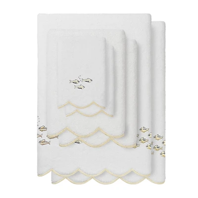 Linum Home Textiles Fish School Scallop 6-pc. Quick Dry Bath Towel Set
